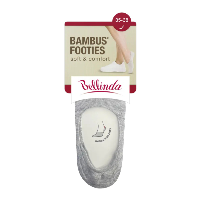 BAMBUS FOOTIES SOCKS - Bambusové velmi nízké dámské ponožky - šedá 35 - 38