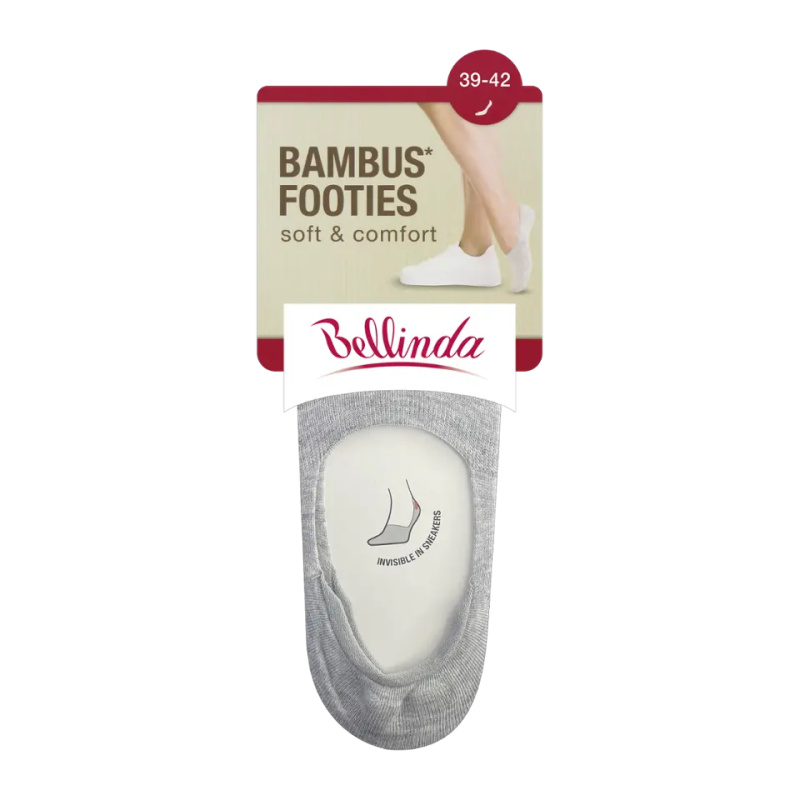 BAMBUS FOOTIES SOCKS - Bambusové velmi nízké dámské ponožky - šedá 39 - 42