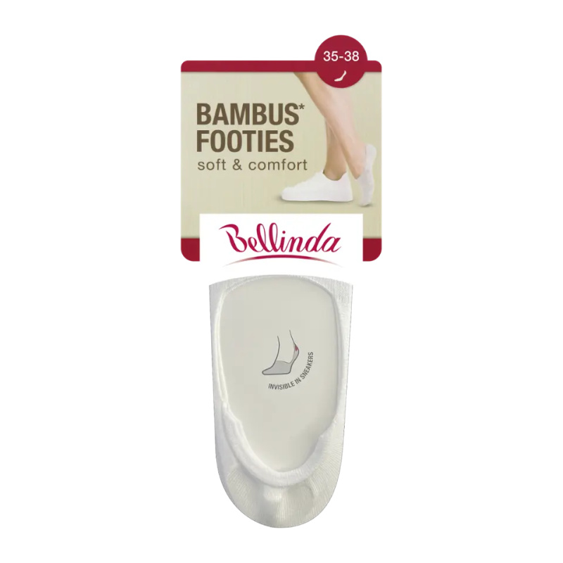 BAMBUS FOOTIES SOCKS - Bambusové velmi nízké dámské ponožky - bílá 35 - 38