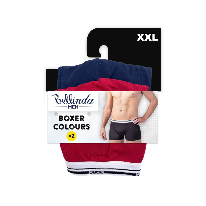 Bellinda Pánské bavlněné boxerky vel. XXL 2 ks modré+červené