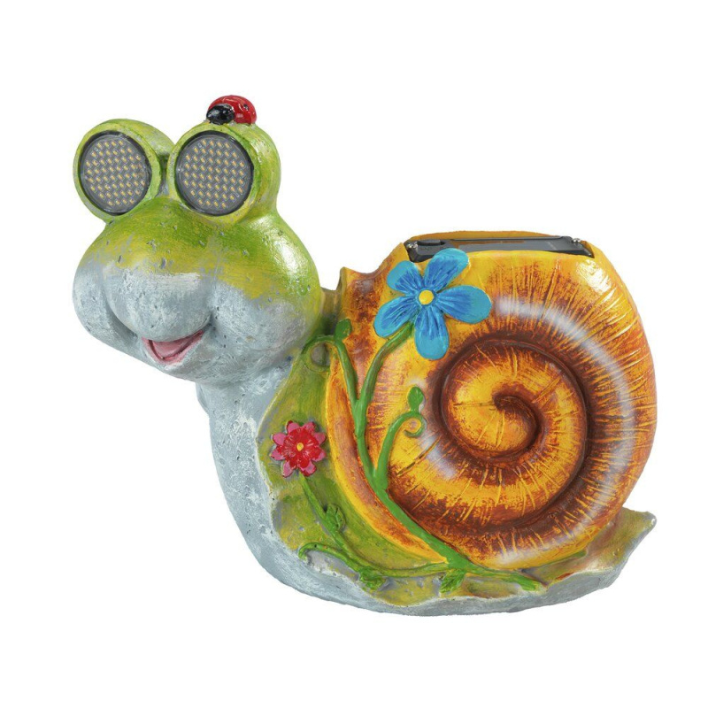 Maximex Solární zahradní figurka šnek LED, se svítícíma očima, 21 x 18,5 cm vícebarevný 108043