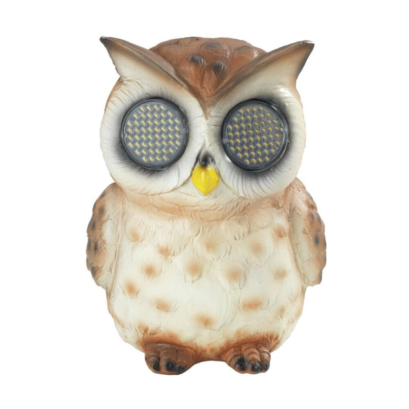 Maximex Solární zahradní figurka sova s blikajícíma LED očima, 13 cm hnědý 108073