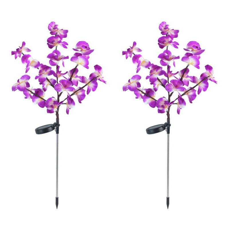 Maximex Solární zahradní světla orchideje LED, sada 2 kusy, 75 cm fialový 108045