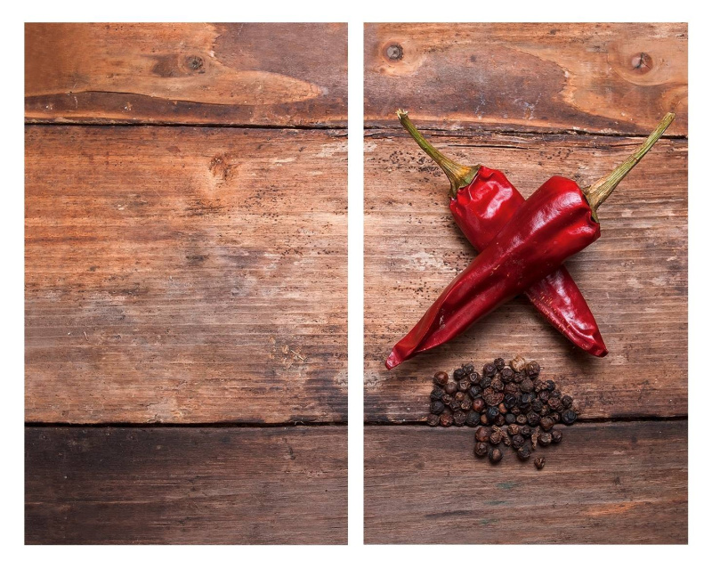 Skleněné ochranné desky PEPPERS, 2 kusy, 52 x 30 cm, Allstar vícebarevná