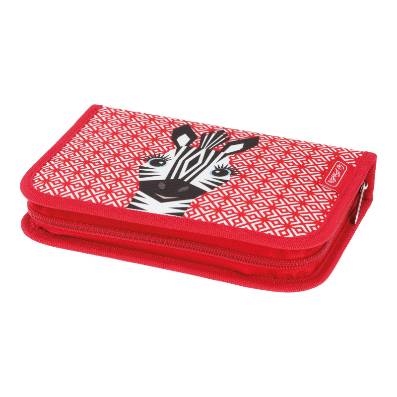 Školní penál Herlitz - Zebra - jednopatrový, plný