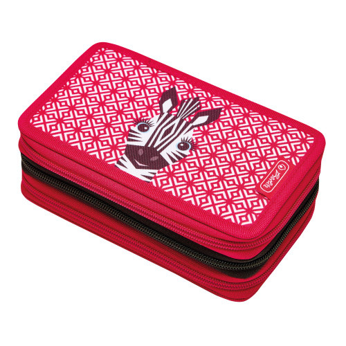 Školní penál Herlitz - Zebra - 3-patrový, plný