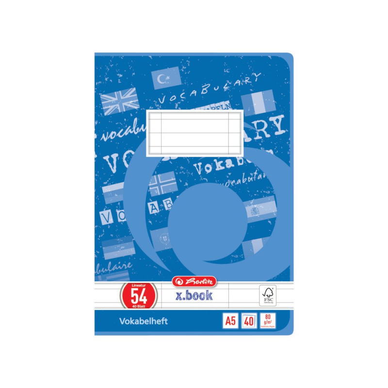 Slovníček Herlitz A5/40 listů, lineatura 54