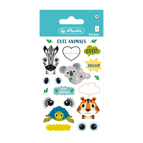Herlitz Samolepicí etikety dětské zvířátka Cute animals, 1 list