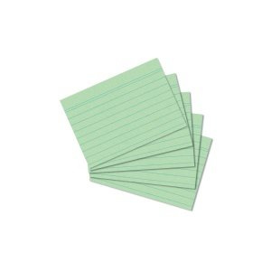 Karty do kartotéky A8 Herlitz, linka, 100ks - zelené