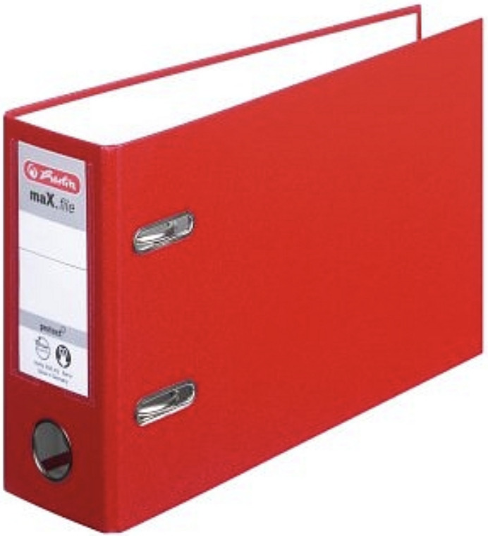 Pořadač PP A5/7,5cm, pákový, dlouhý, Herlitz maX.file protect - červený