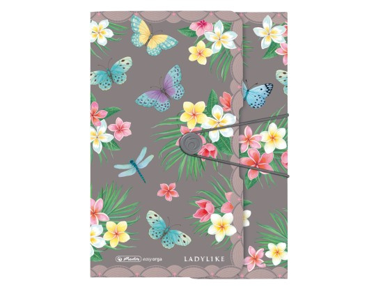 Herlitz Desky s gumou A4 3 klopy Ladylike - Motýlci