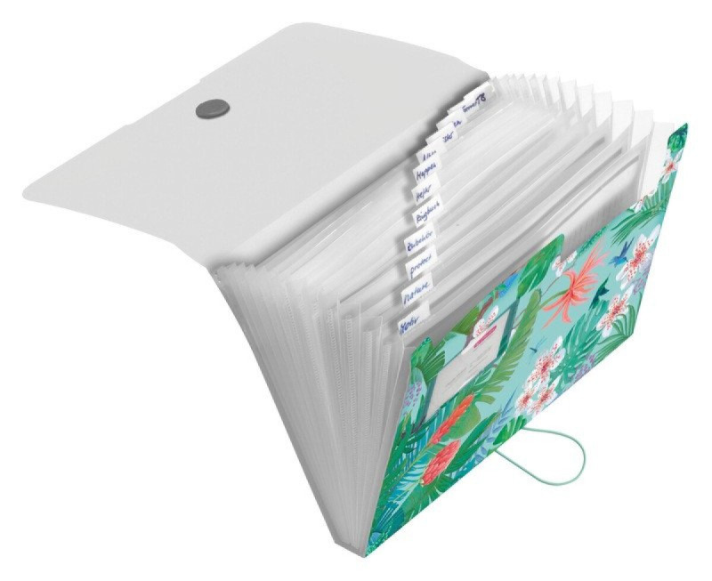 Herlitz Desky A4 PP organizační, 12 přihrádek, Ladylike - Jungle
