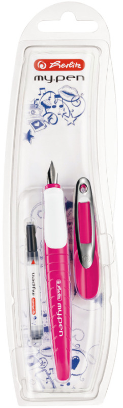 Bombičkové pero Herlitz my.pen - růžovo-bílé, blistr