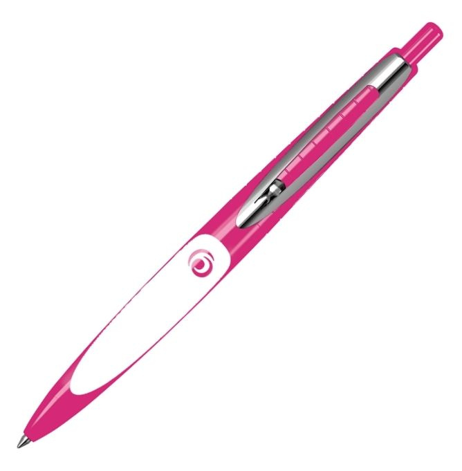 Kuličkové pero Herlitz my.pen - růžovo-bílé, blistr