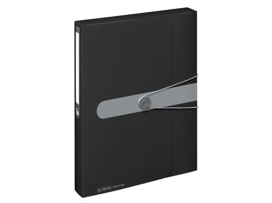 Box na spisy s gumičkou Herlitz easy orga A4, 4 cm, PP - černý