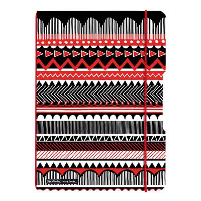 Sešit flex A4/40ls linka + 40ls čtvereček PP Black&WOW - Ethno