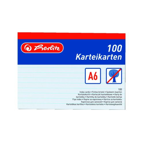 Kartoteční lístky - A6, 100 ks