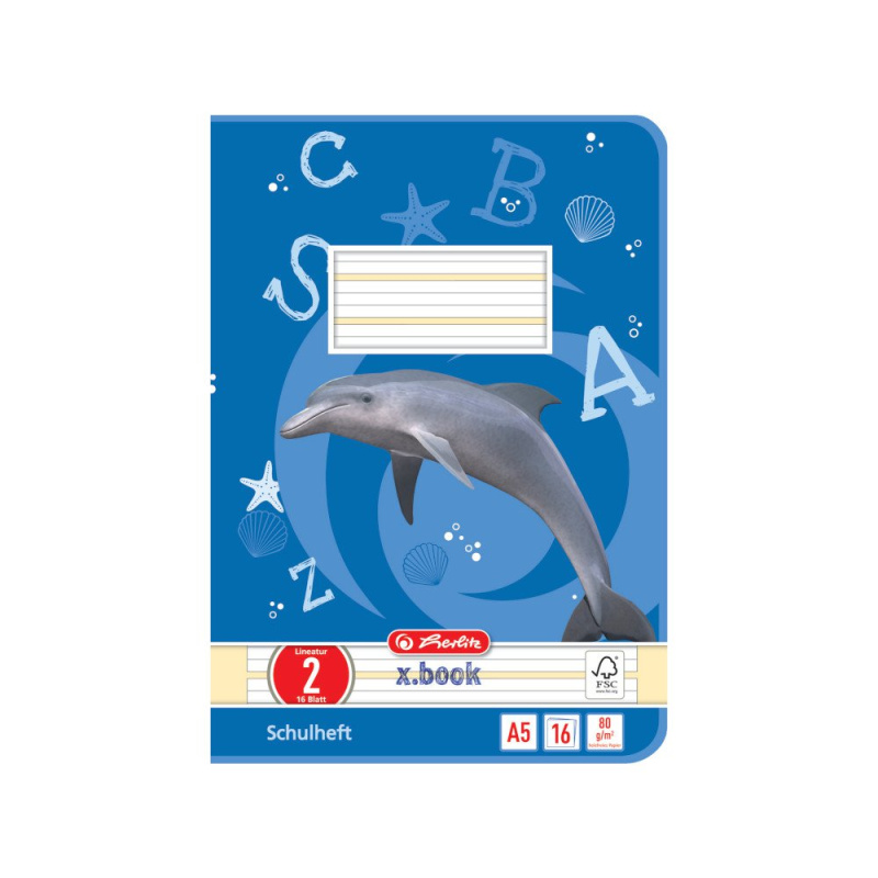 Sešit školní Herlitz A5/16 listů, lineatura 02