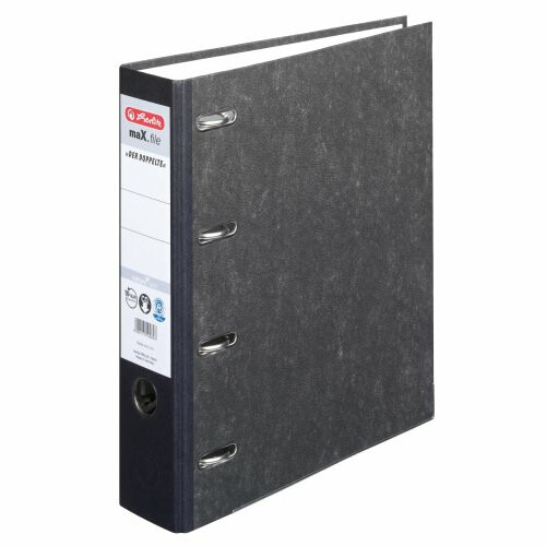 Pořadač A4/7cm s dvojitou pákovou mechanikou Herlitz maX.file protect - mramorový karton