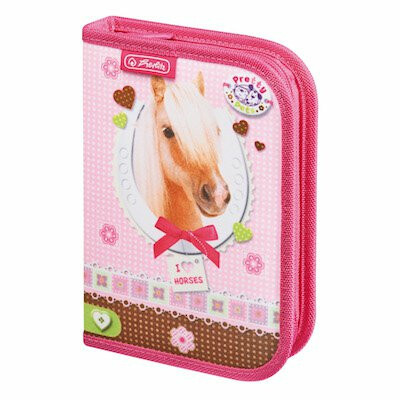 Školní penál Herlitz 1-patrový 1 chlopeň vybavený - Pretty Pets