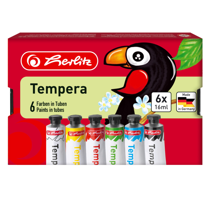 Herlitz Tempery 6 barev - tuba 16 ml