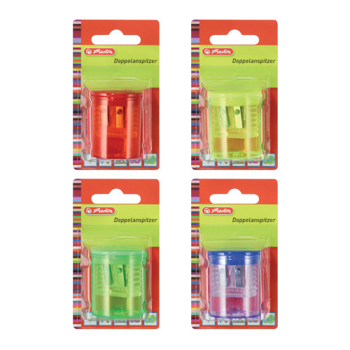 Herlitz Ořezávátko dvojité s dózou, plastové - mix barev