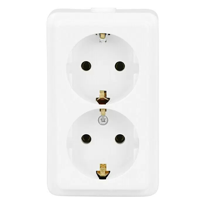 Standardní 2-násobná zásuvka Kopp / 250 V / termoplast / arktická bílá Varianta: ivi1
