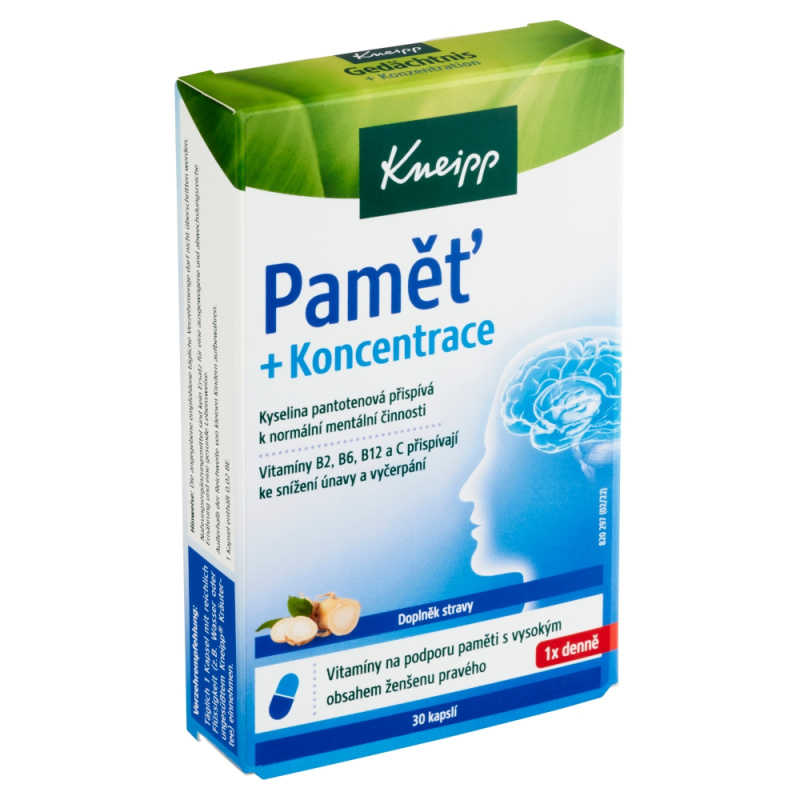 KNEIPP Pamět + Koncentrace 30 kapslí