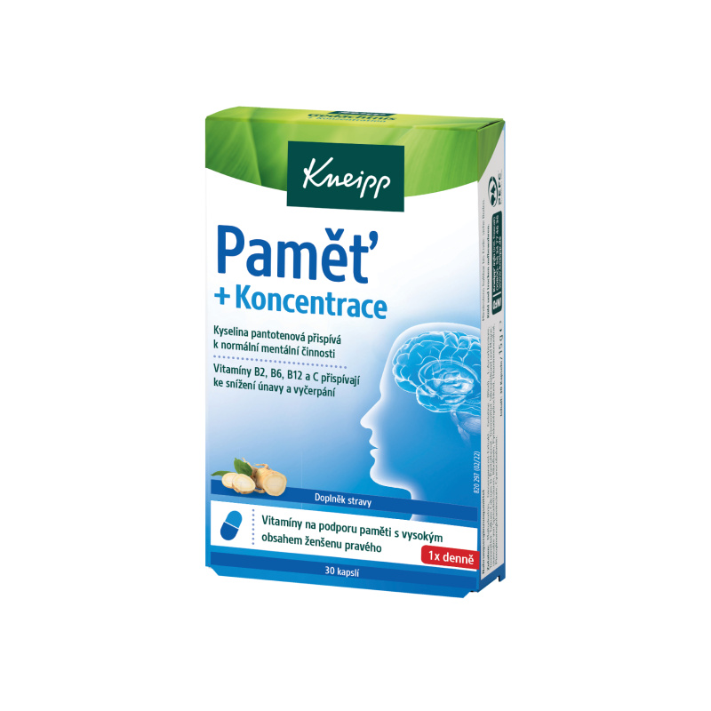 KNEIPP Pamět + Koncentrace 30 kapslí