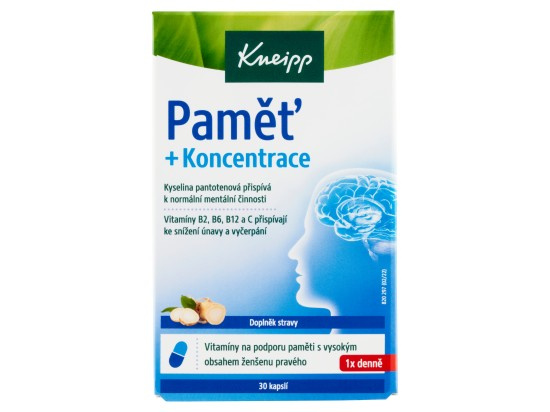 KNEIPP Pamět + Koncentrace 30 kapslí