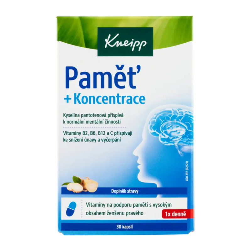 KNEIPP Pamět + Koncentrace 30 kapslí