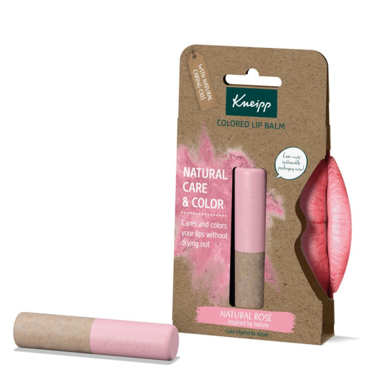 Kneipp Natural Care & Color barevný balzám na rty odstín Natural Rosé 3,5 g