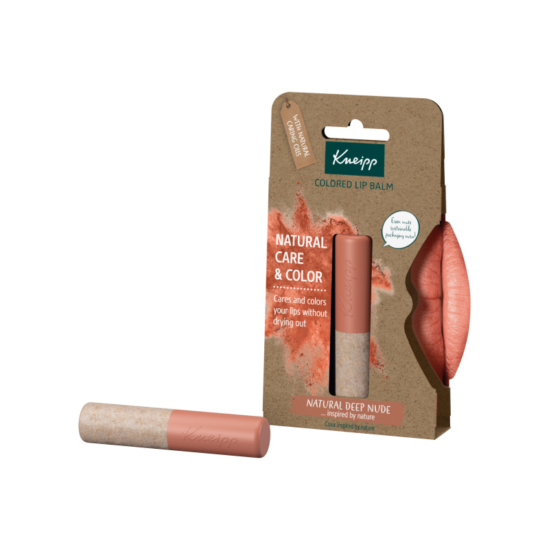 Kneipp Natural Care & Color barevný balzám na rty odstín Natural Dark Nude 3,5 g