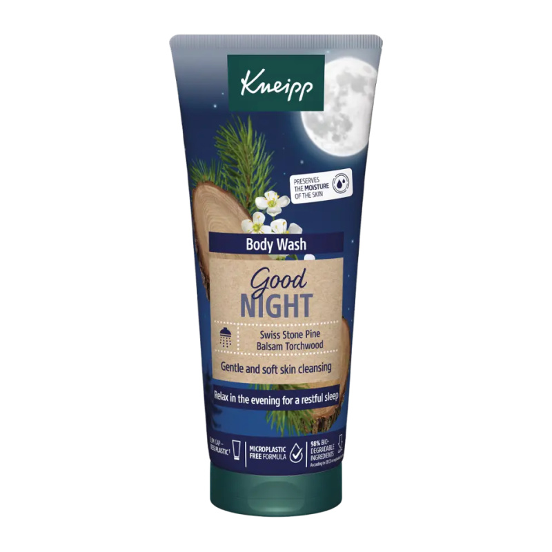 Kneipp Good Night sprchový gel Swiss Stone Pine & Balsam Torchwood 200 ml