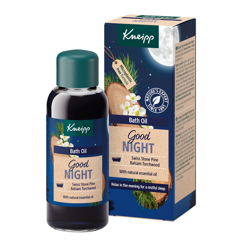 Kneipp Good Night zklidňující koupelový olej Swiss Stone Pine & Balsam Torchwood 100 ml