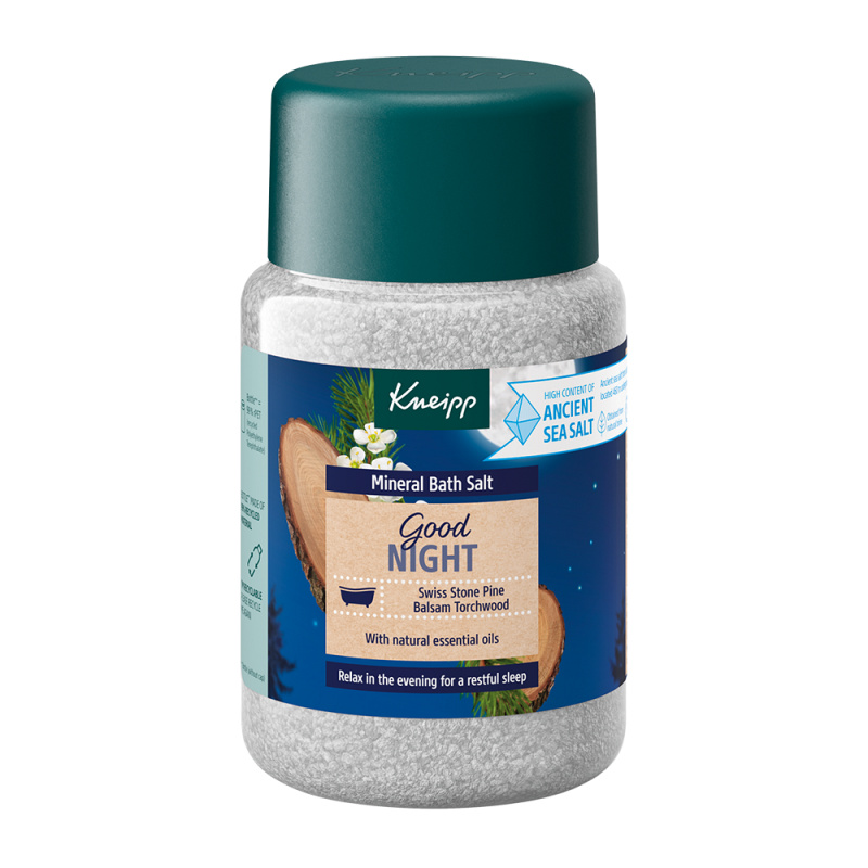 Kneipp Good Night koupelová sůl Swiss Stone Pine & Balsam Torchwood 500 g