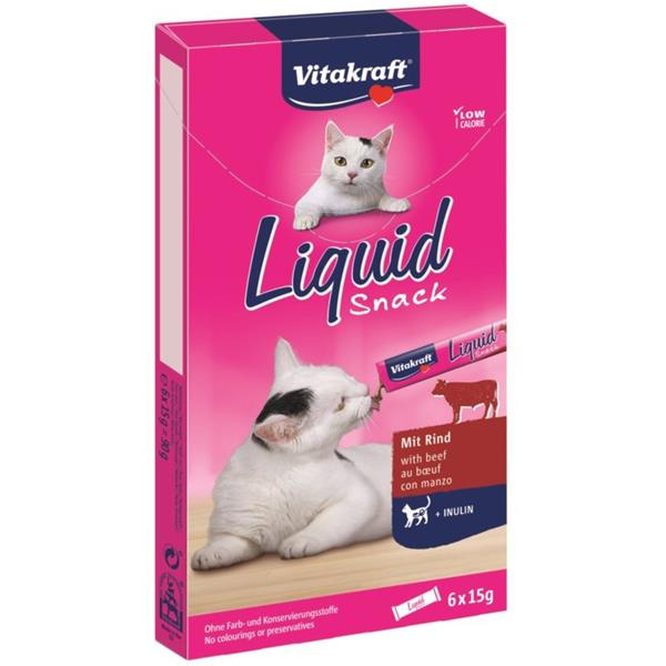 Vitakraft Liquid Snack hovězí a inulin 6x15 g