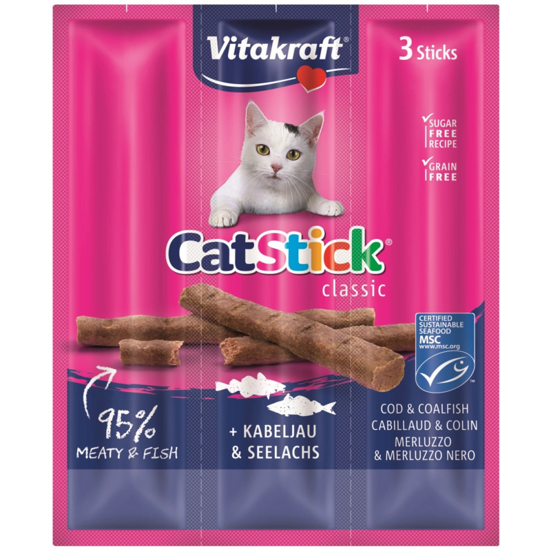 Vitakraft Cat Stick treska a treska tmavá 3x6 g