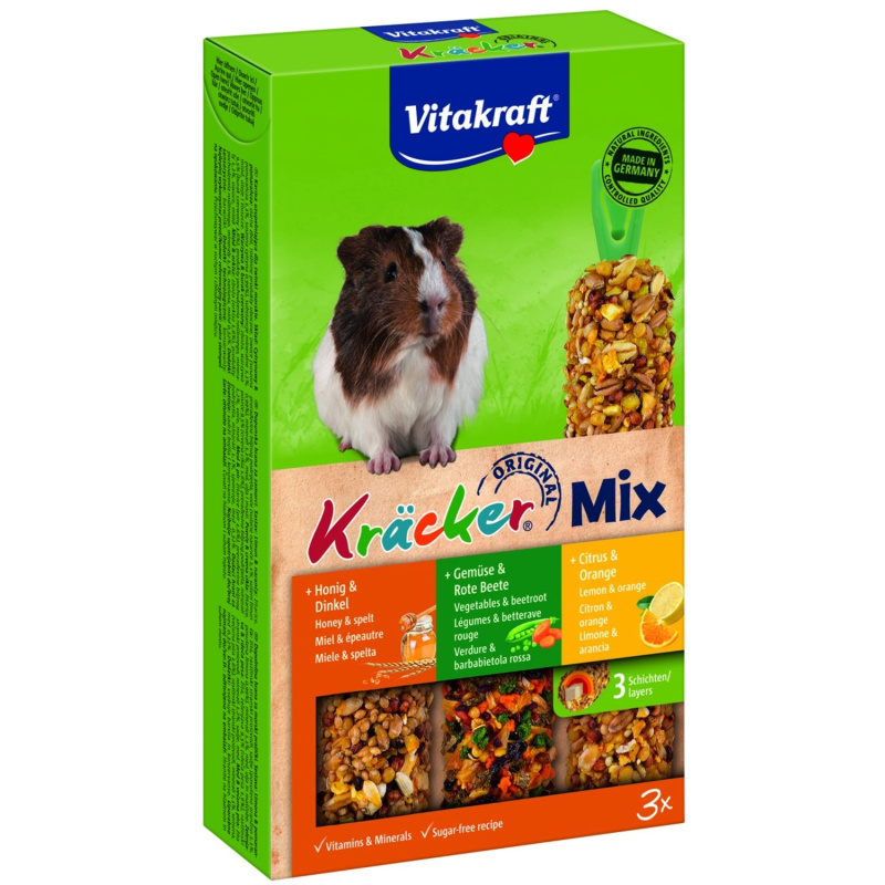 Vitakraft Rodent Guinea pig Kräcker honey/veg/citr 3ks