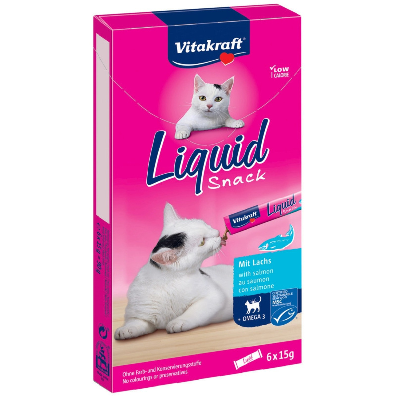 Vitakraft Liquid Snack Tekutý pamlsek pro kočky s lososem