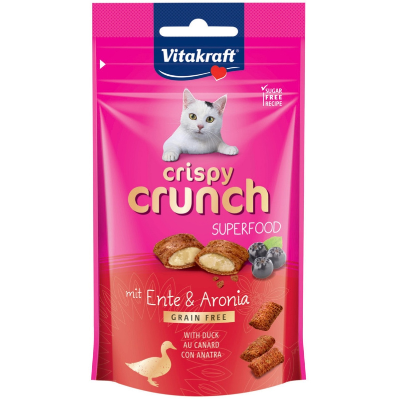 Vitakraft Pochoutka pro kočky Crispy Crunch Superfood kachna a aronie 60 g
