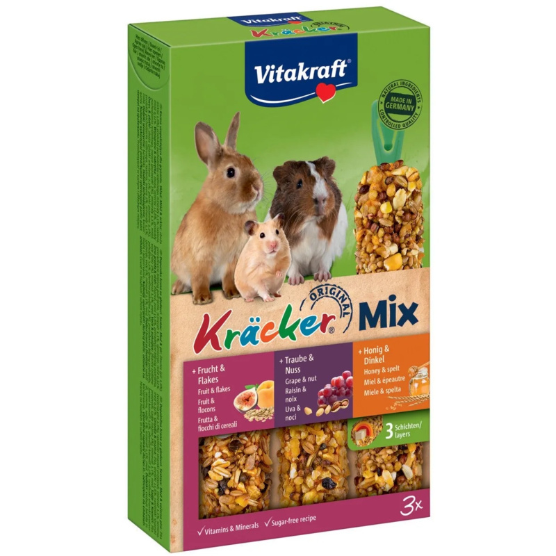 Vitakraft Kräcker Mix hlodavci ovoce, hrozny a med 3 ks