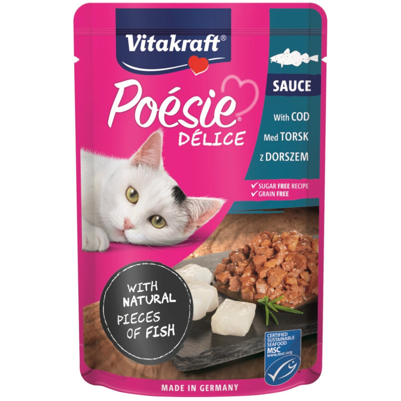 Vitakraft Poésie Délice Sauce treska 85 g