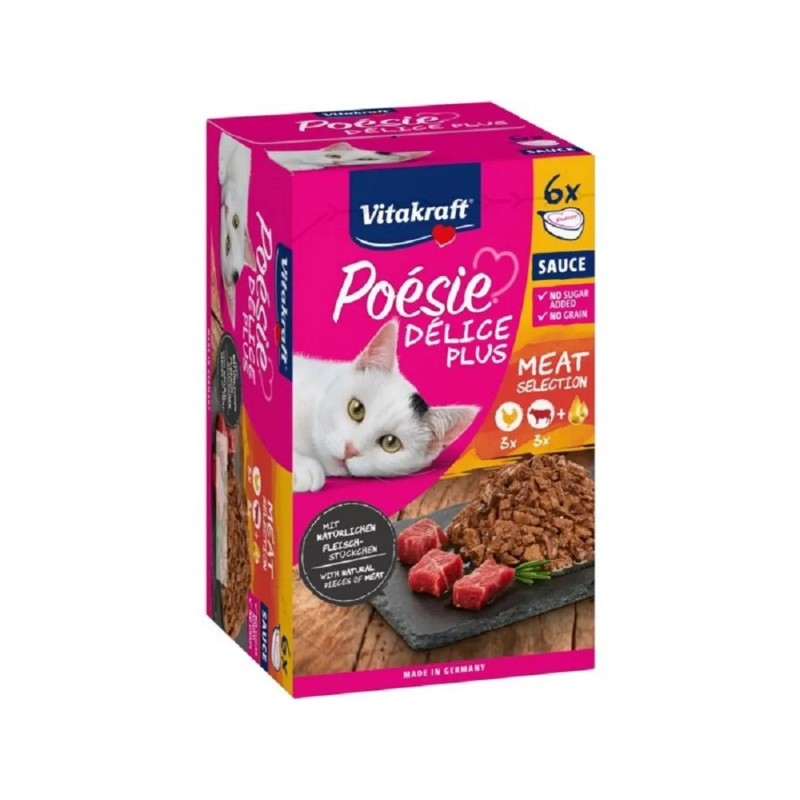 Vitakraft Poésie Délice Plus kuřecí + hovězí 6x85 g