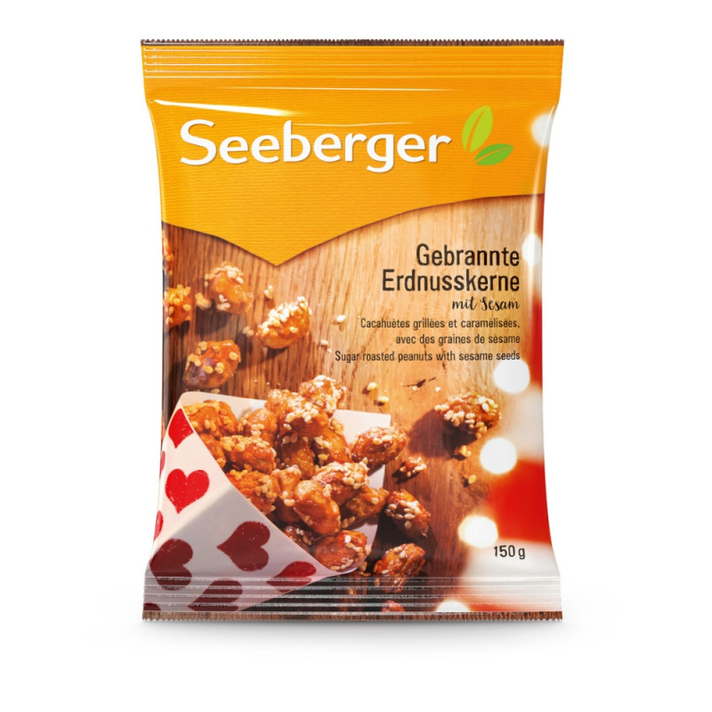 Seeberger Pražené arašídy v cukru se sezamovými semínky 150g