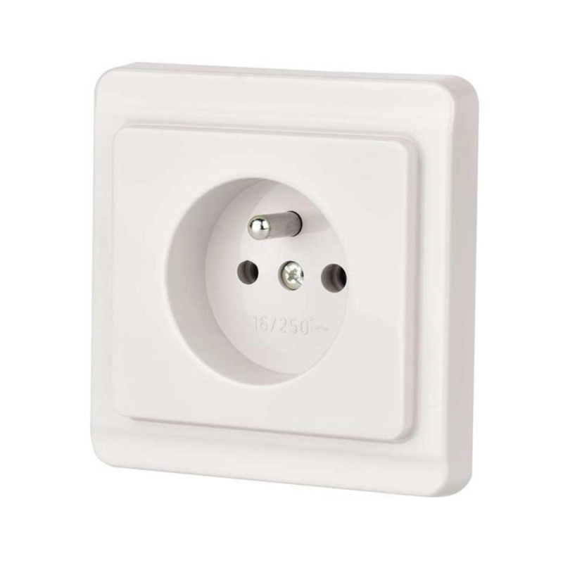 Zásuvka jednoduchá 2P+PE bílá