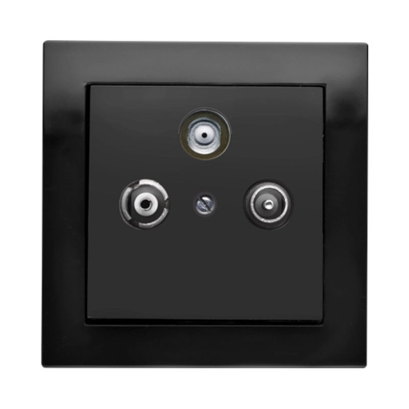 Zásuvka RTV-SAT Cubus, grafitová