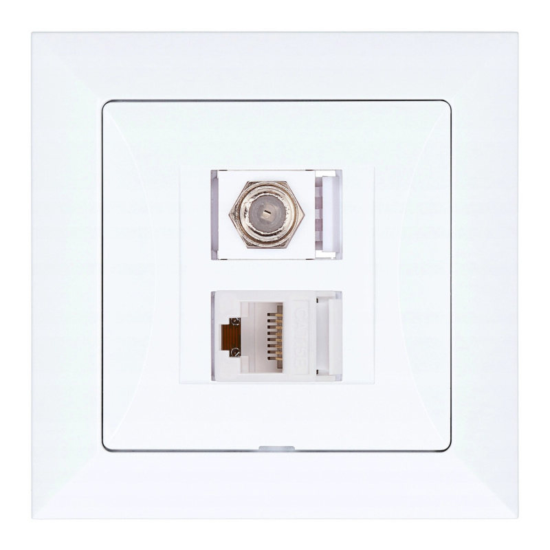 Zásuvka anténní RJ45 Pola, bílá