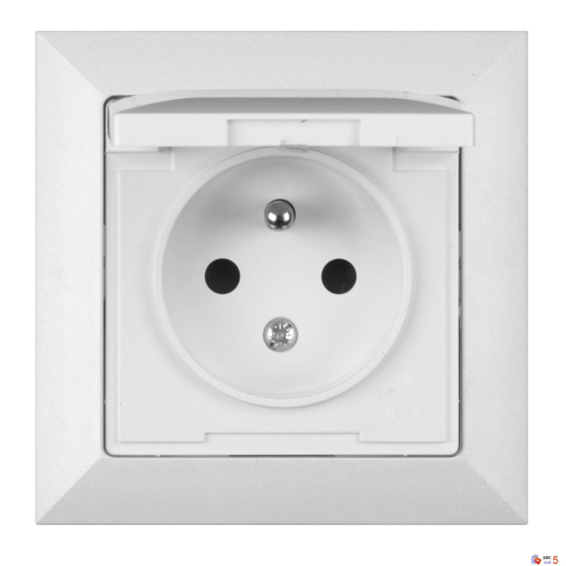 Zásuvka vodotěsná Pola, bílá