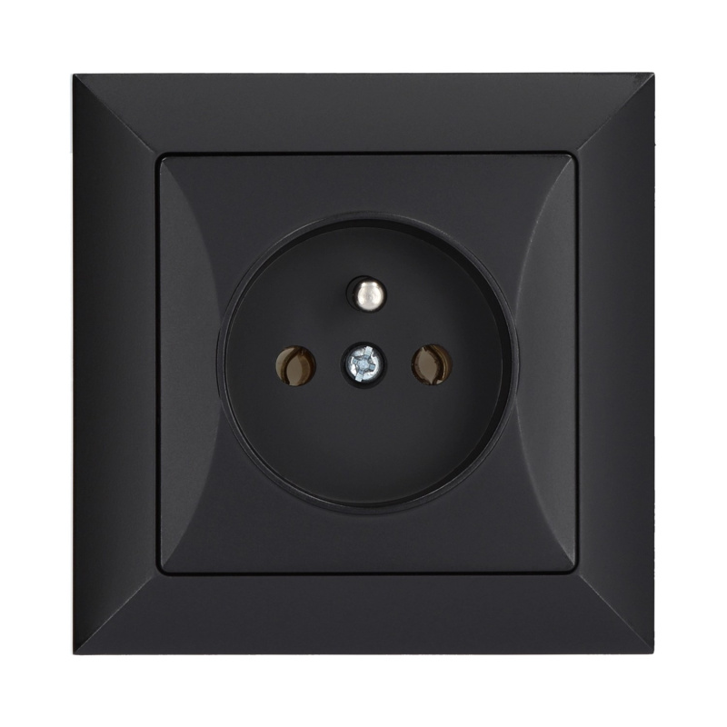 Zásuvka jednoduchá Pola, černá